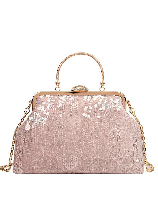 Pochettes Pliables à Paillettes de Grande Capacité avec Sacs à Main en Synthétique