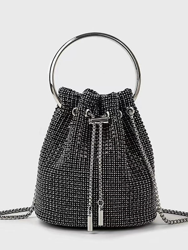 Pochettes et Sacs de Soirée en Cuir Pu de Grande Capacité avec Chaîne de Couleur Unie