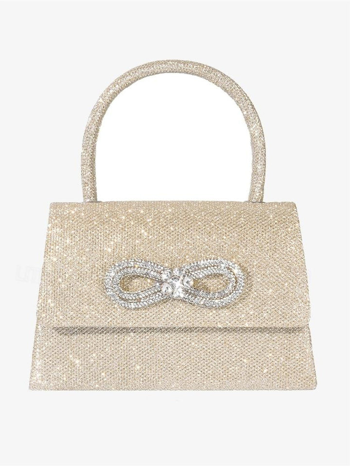 Sacs de Soirée en Polyester de Couleur Unie avec Cristaux et Strass