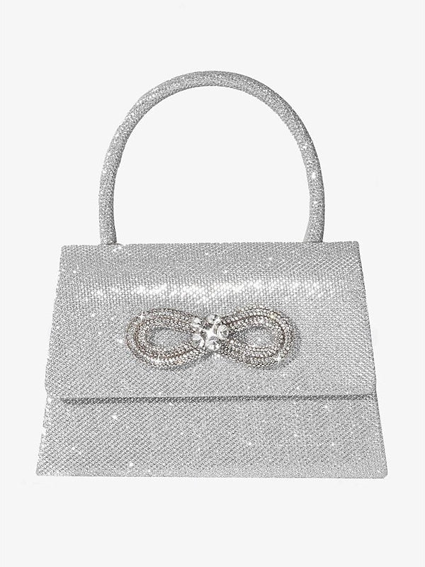 Sacs de Soirée en Polyester de Couleur Unie avec Cristaux et Strass