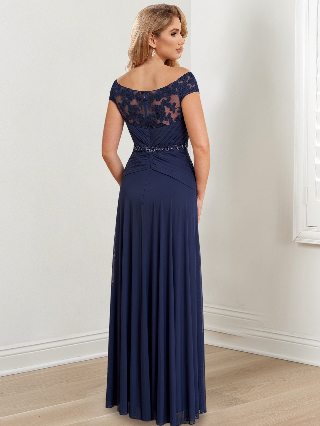 Robes de Mère de la Mariée A-Line/Princess à Épaules Dénudées et Longueur Au Sol