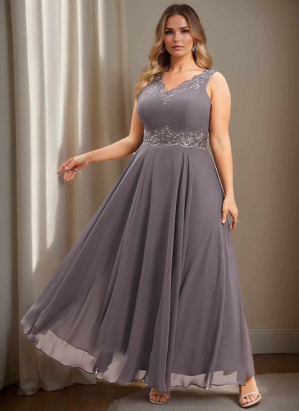 Robes de Mère de la Mariée Coupe A-Line/Princesse avec Appliques et Paillettes