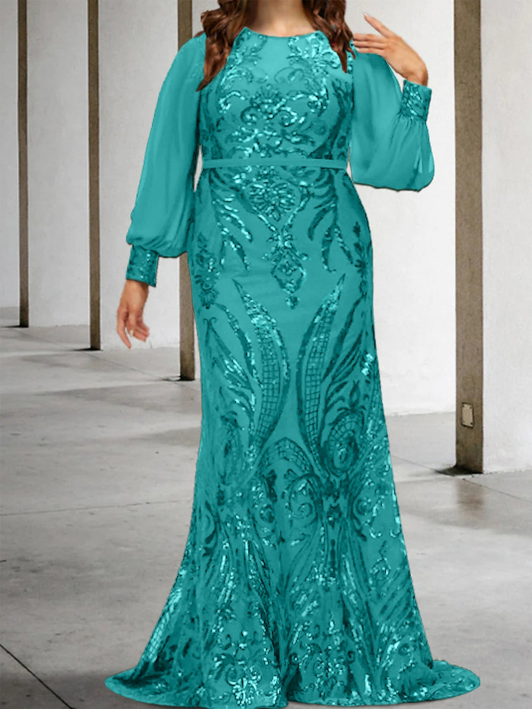 Robes de Mère de la Mariée Fourreau/Colonne avec Paillettes