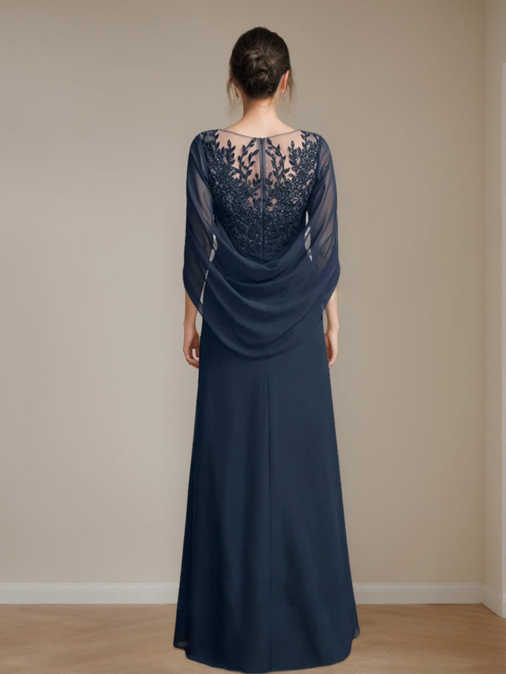 Ligne A/Princesse Scoop La Longueur du Sol Robes Mère de La Mariée avec Pleated & Paillettes