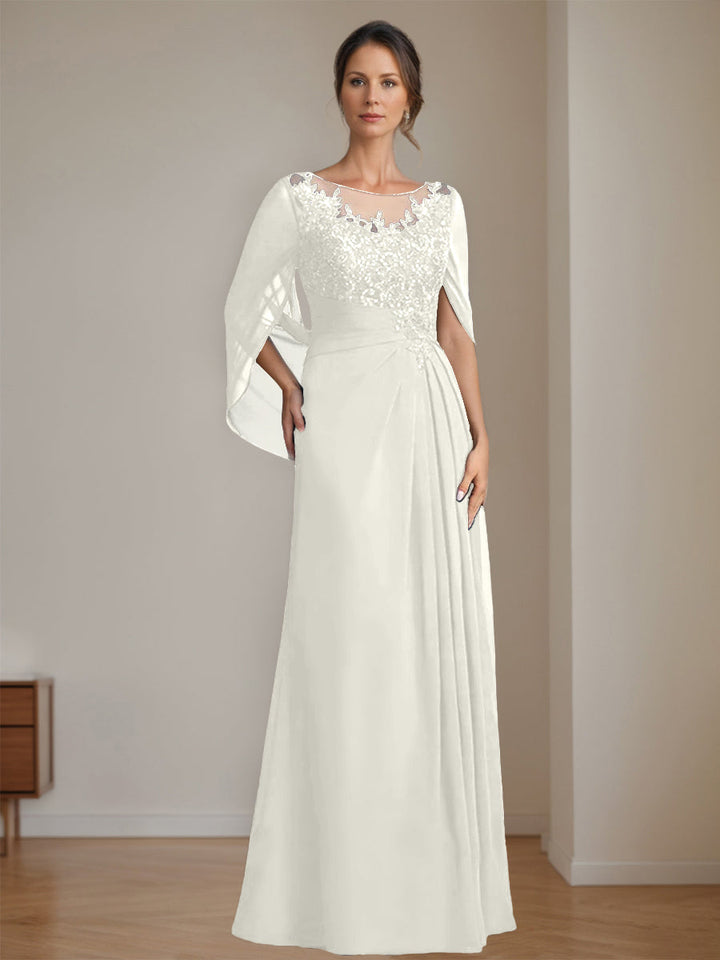 Ligne A/Princesse Scoop La Longueur du Sol Robes Mère de La Mariée avec Pleated & Paillettes
