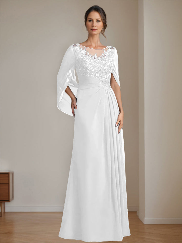 Ligne A/Princesse Scoop La Longueur du Sol Robes Mère de La Mariée avec Pleated & Paillettes