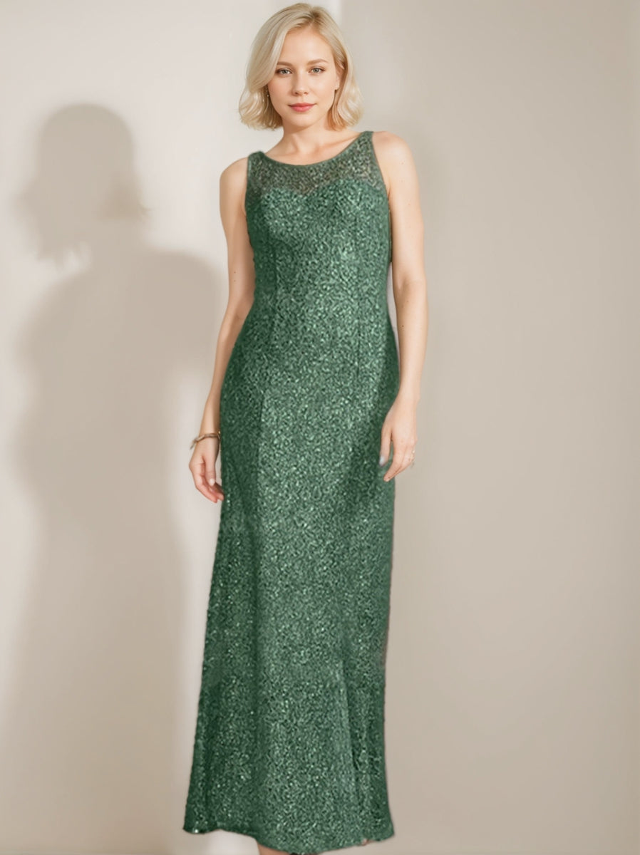 Tailleur-Pantalon en Mousseline de Soie à Encolure Dégagée et Longueur Au Sol pour Mère de la Mariée avec Paillettes Perlées
