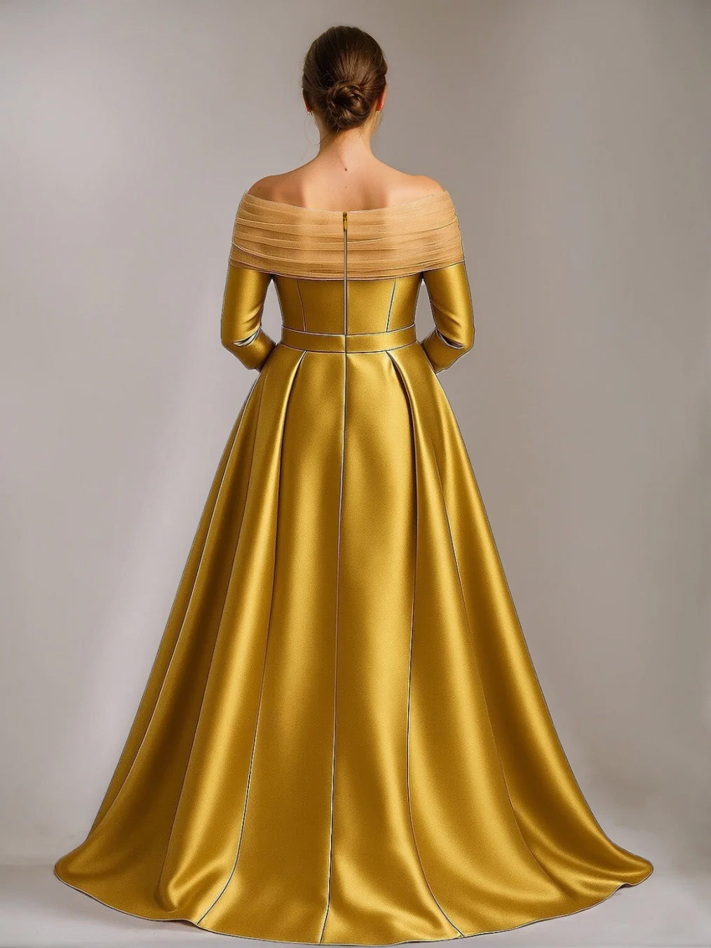 Ligne A/Princesse Hors de l'Épaule La Longueur du Sol Mère Of The Mariée & Groom Robes avec Noeud Papillon