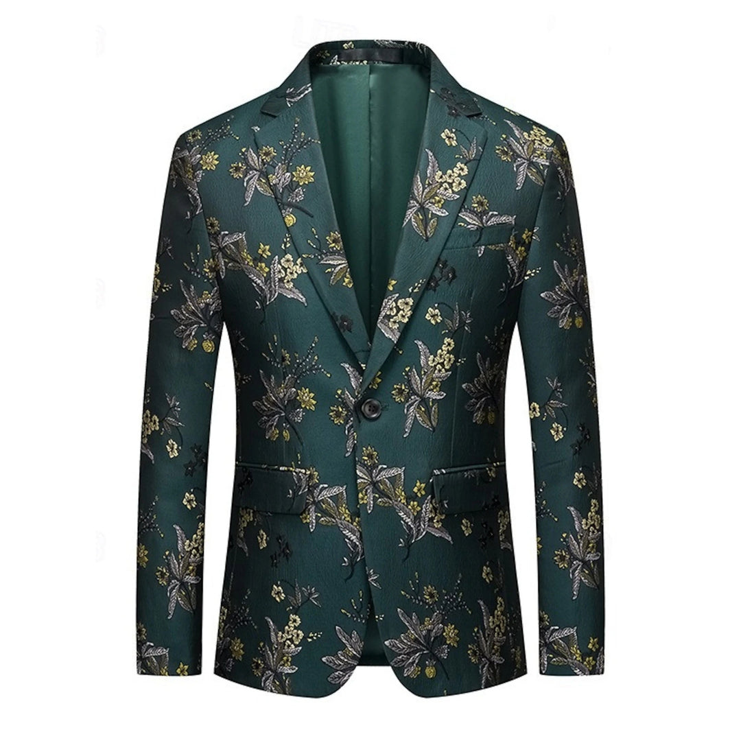 Costumes de Mariage Pour Hommes, Coupe Ajustée, Simple Boutonnage, Imprimé Floral, Blazer