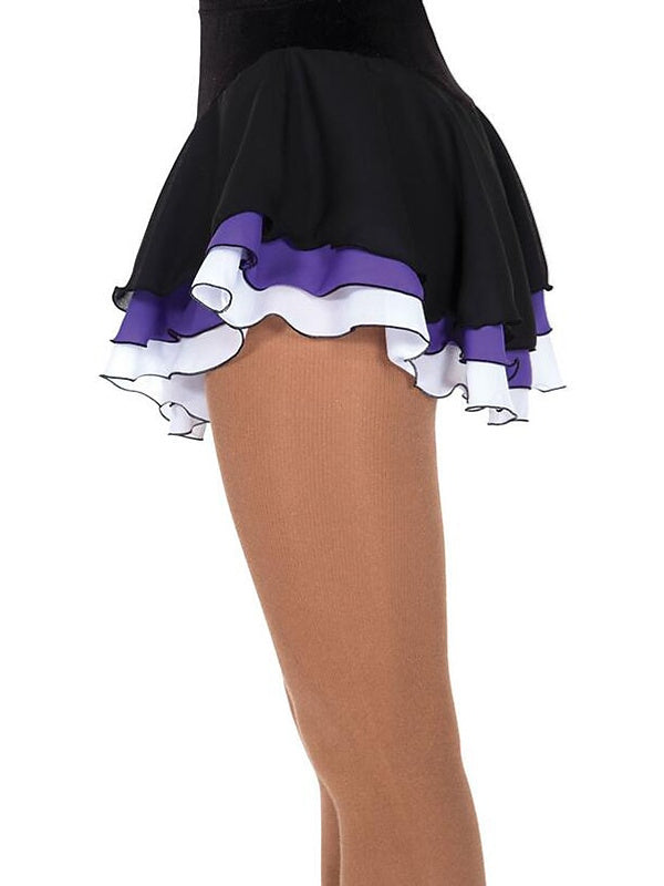 Robe de Patinage Artistique pour Femmes et Filles, Vêtements de Danse Sur Glace, Jupe de Patinage Sur Glace en Patchwork Élasthanne à Haute Élasticité
