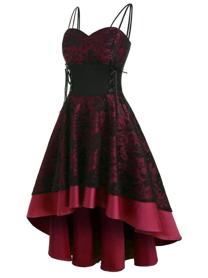 Robe de Costume D'Halloween Asymétrique Sans Manches à Bretelles Spaghetti de Forme A-Line/Princess avec Dentelle