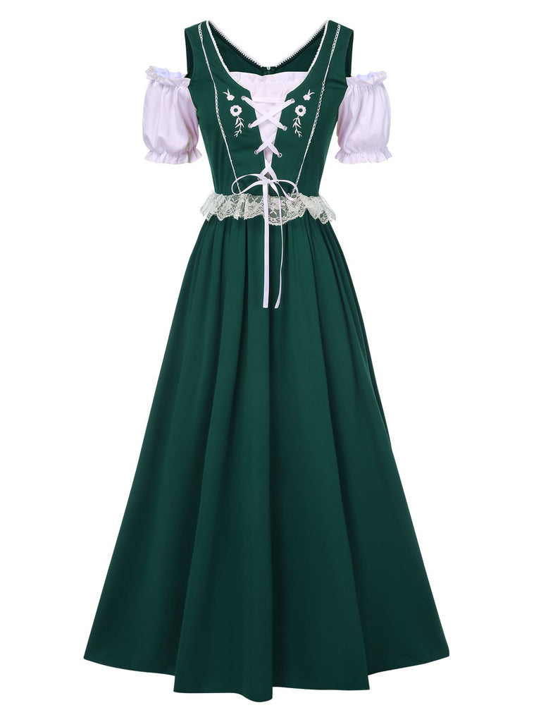 Robe de Costume D'Halloween à Manches Courtes et Col Carré, Coupe A-Line/Princess, Longueur Genou