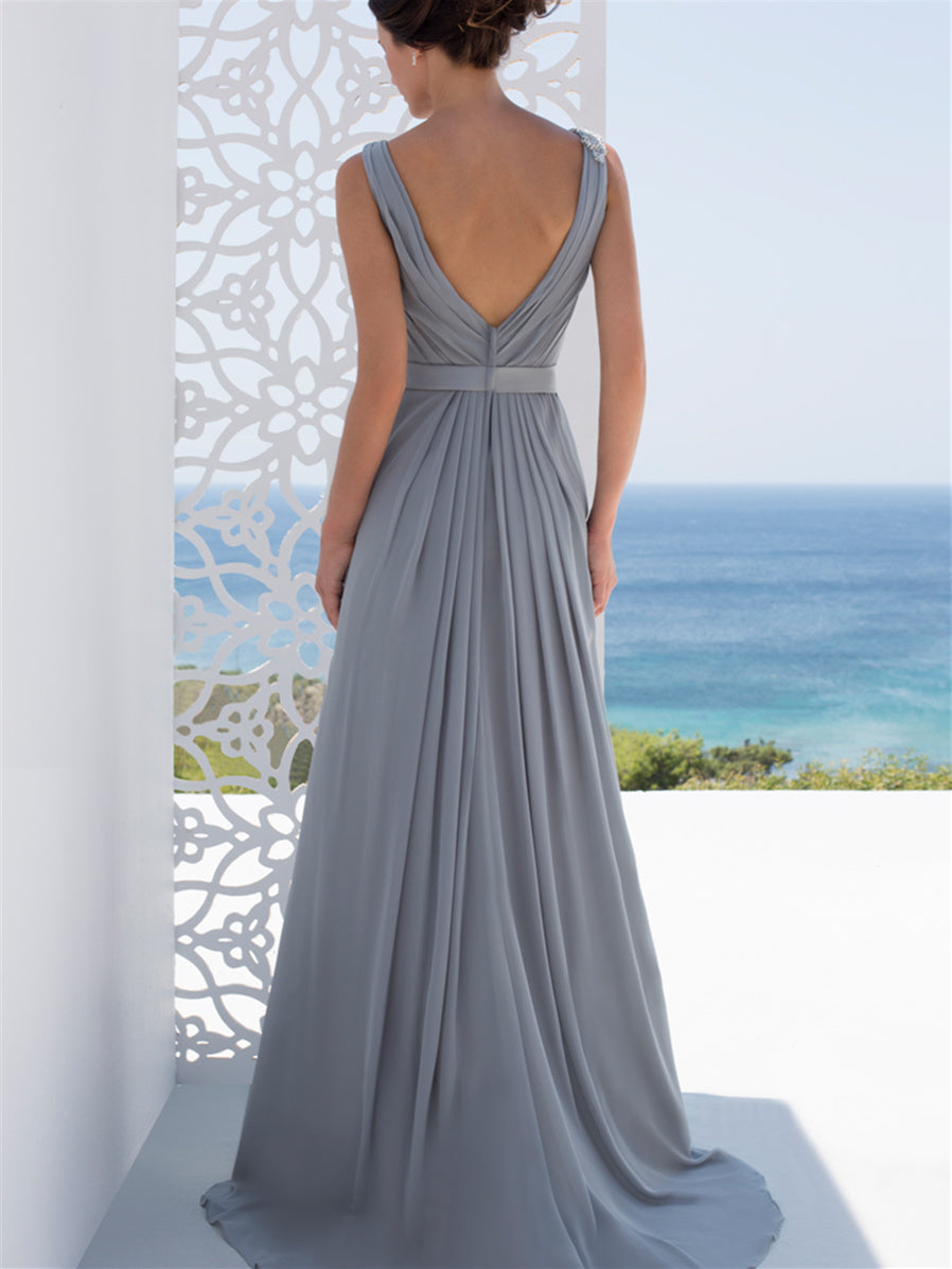 Ligne A/Princesse Col en V La Longueur du Sol Robes Mère de La Mariée