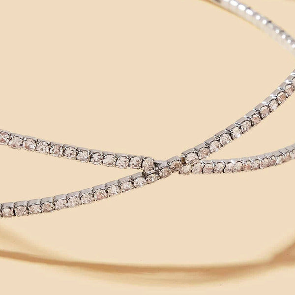 Collier Ras Du Cou Rond Chic en Strass