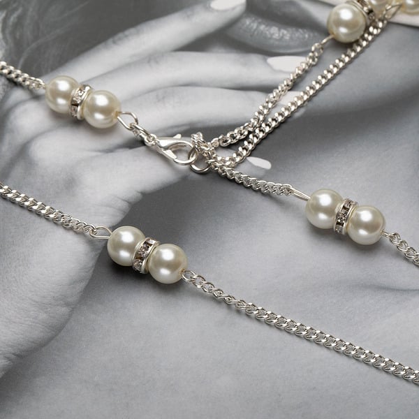 Colliers Élégants avec Perles et Strass pour Mariée