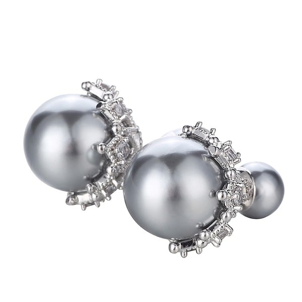 Boucles D'Oreilles à Tige Exquises en Perles et Strass