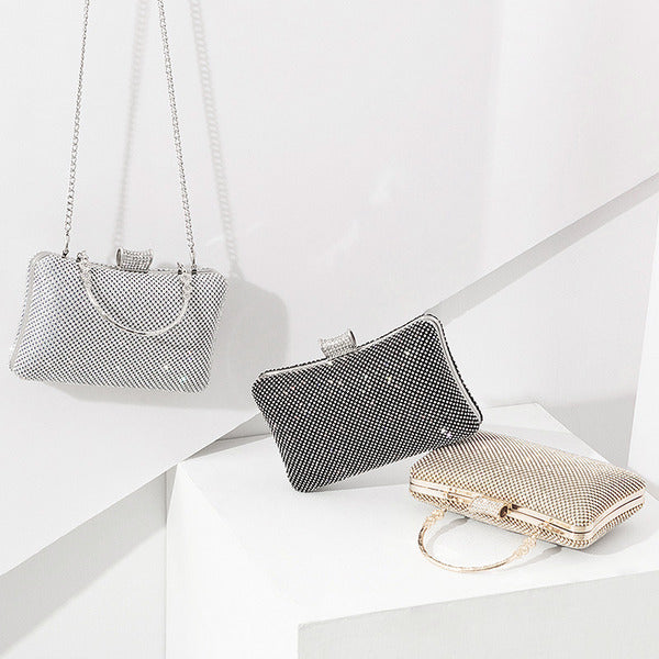 Sacs à Main à Charnière en Strass et Cristal Scintillant