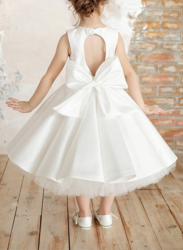 Robes de Fille Coupe A/Princesse avec Nœud Papillon