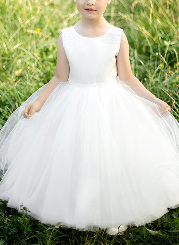Robe de Bal à Encolure Dégagée pour Fille avec Nœud