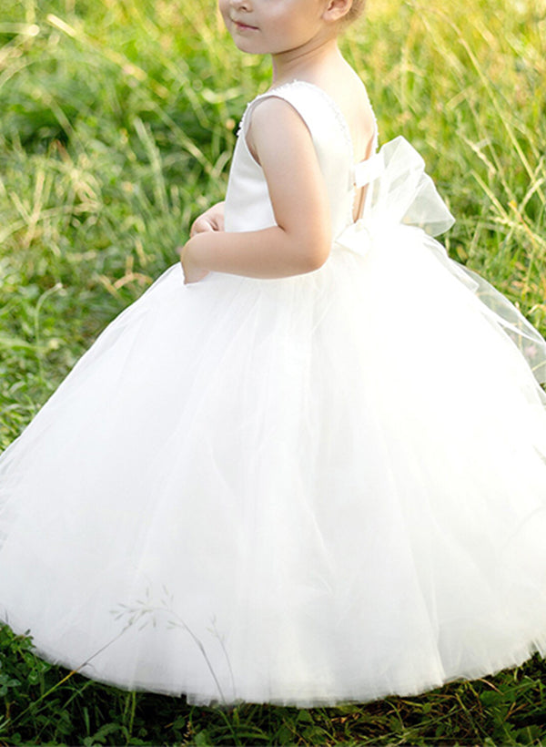 Robe de Bal à Encolure Dégagée pour Fille avec Nœud