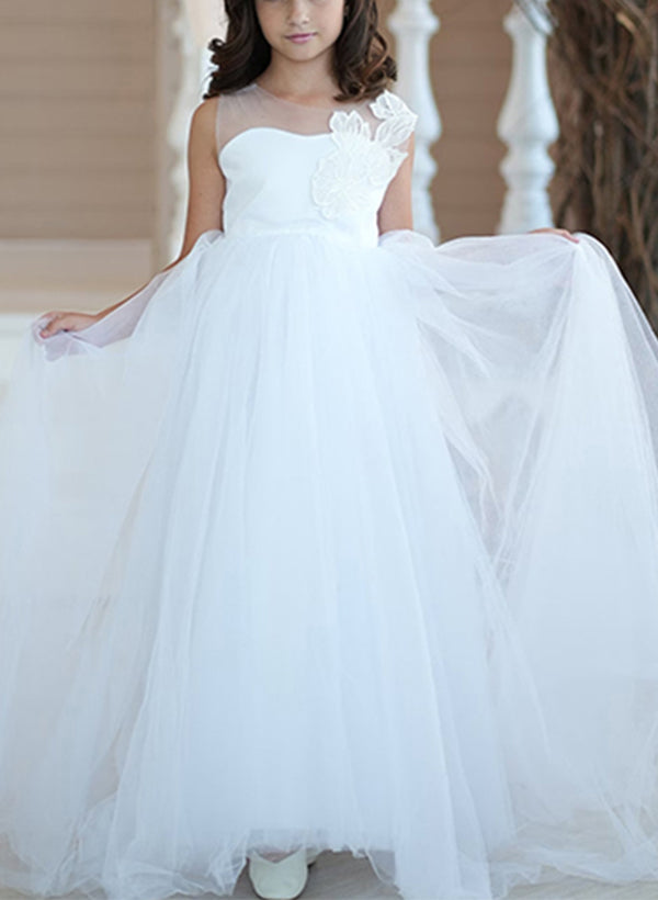 Robe de Demoiselle D'Honneur A-Line/Princess avec Col Illusion et Nœud Papillon