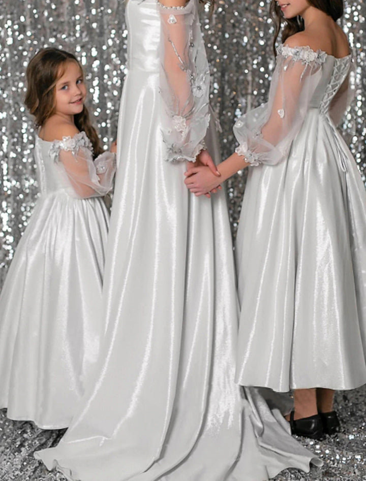 Robes de Demoiselle D'Honneur A-Line/Princess à Épaules Dénudées avec Perles