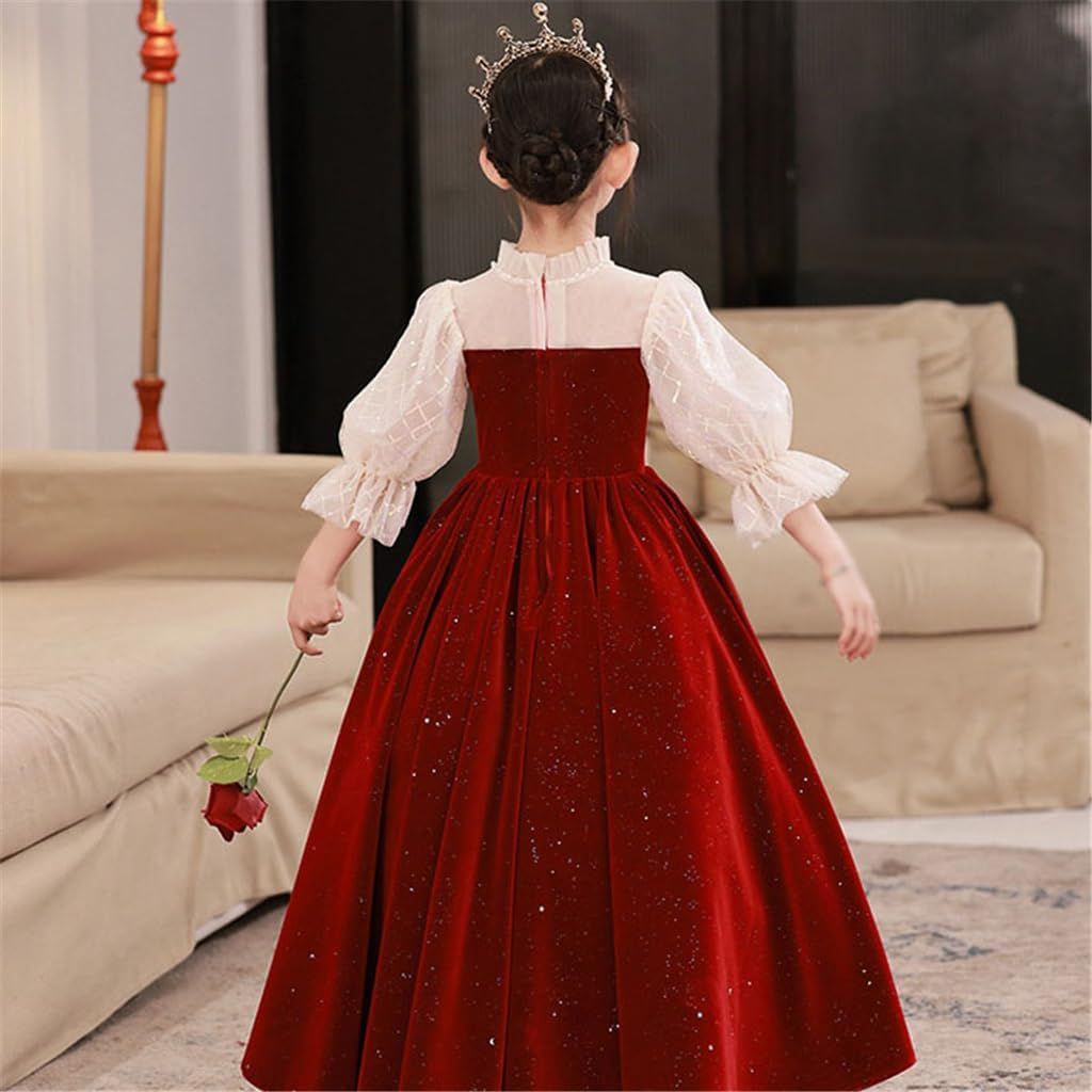 Robes de Demoiselle D'Honneur à Manches 3/4, Longueur Au Sol, Col Haut, Coupe A-Line/Princesse