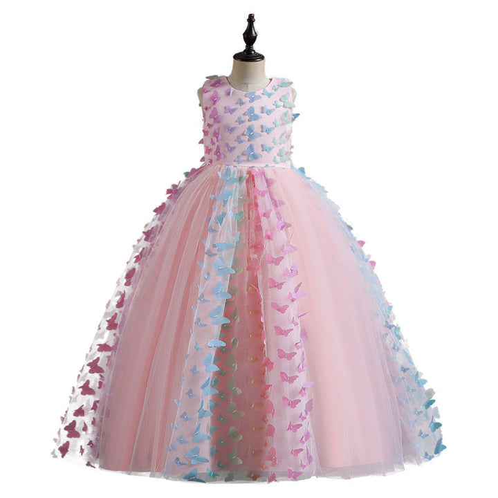 Robe de Bal à Encolure Dégagée Sans Manches, Longueur Au Sol, avec Papillon 3D