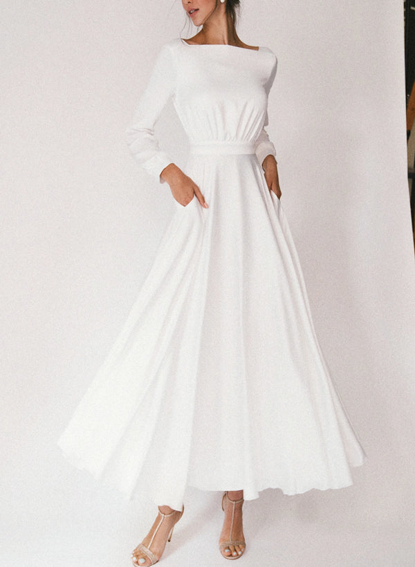 Robe de Mariée Trapèze/Princesse Longueur Thé Carrée