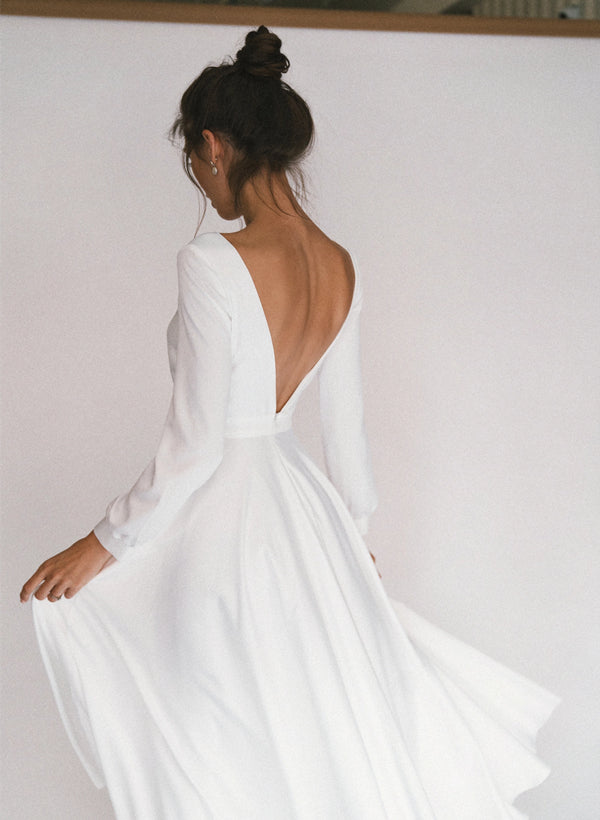 Robe de Mariée Trapèze/Princesse Longueur Thé Carrée