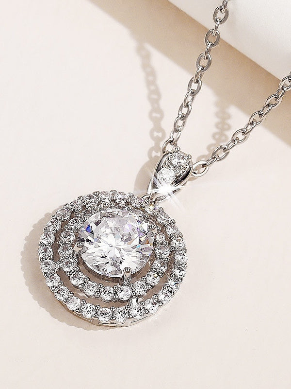 Collier Ras Du Cou Strass Cuivre Mode Géométrique Rond Mariage Saint Valentin Collier Quotidien Bijoux de Mariage