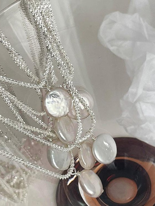 Collier en Argent Sterling S925 pour Mariage, Saint-Valentin, Collier Rond Classique Vintage Quotidien, Bijoux