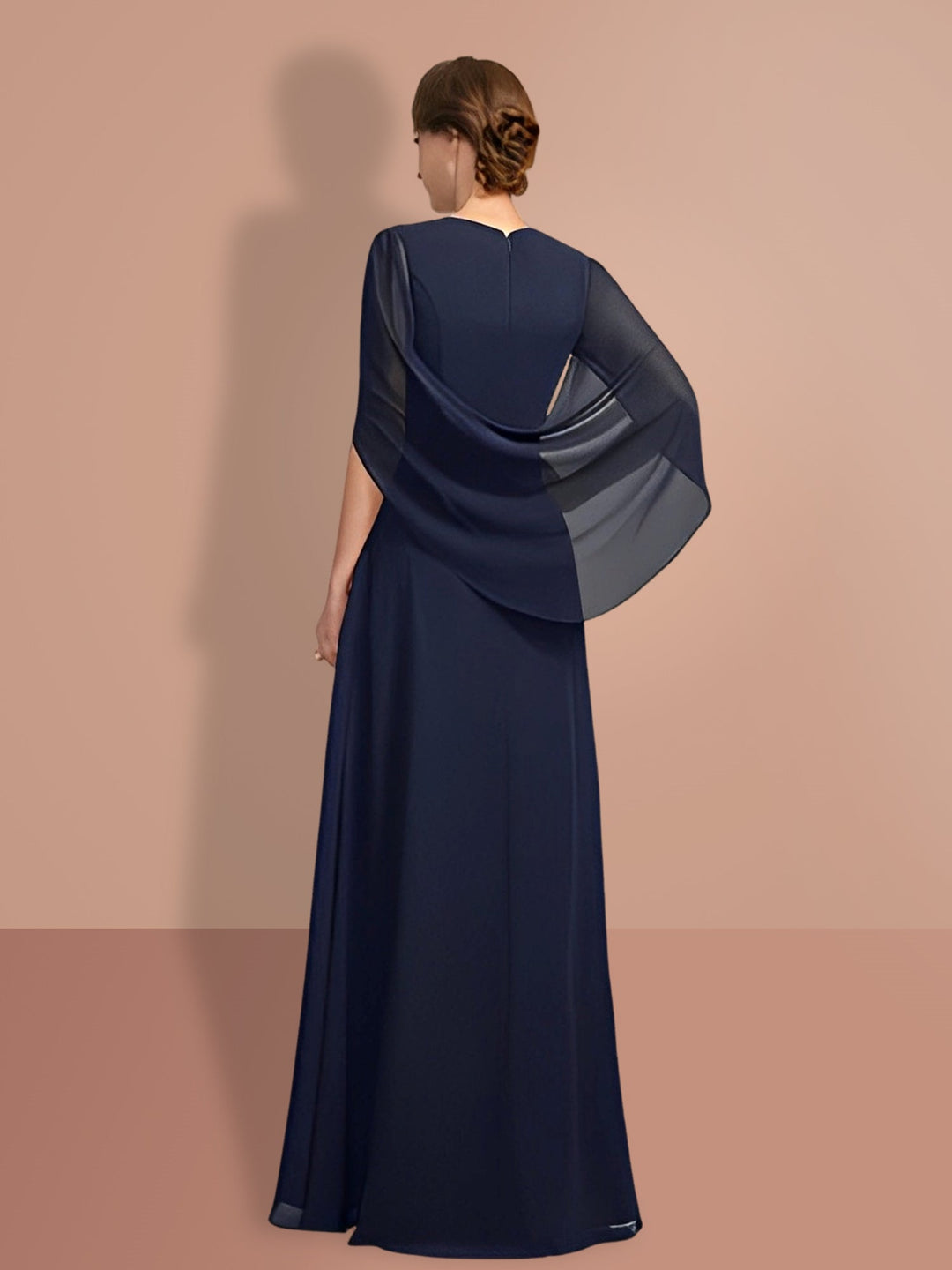 Robes de Mère de la Mariée A-Line/Princess à Demi-Manches et Col en V