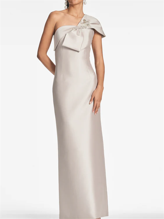 Robes de Mère de la Mariée Fourreau/Colonne à Une Épaule et Longueur Au Sol