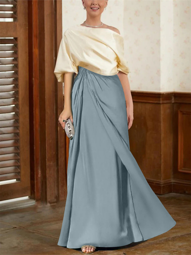 Robes de Mère de la Mariée Coupe A-Line/Princess à Demi-Manches et Col Bénitier