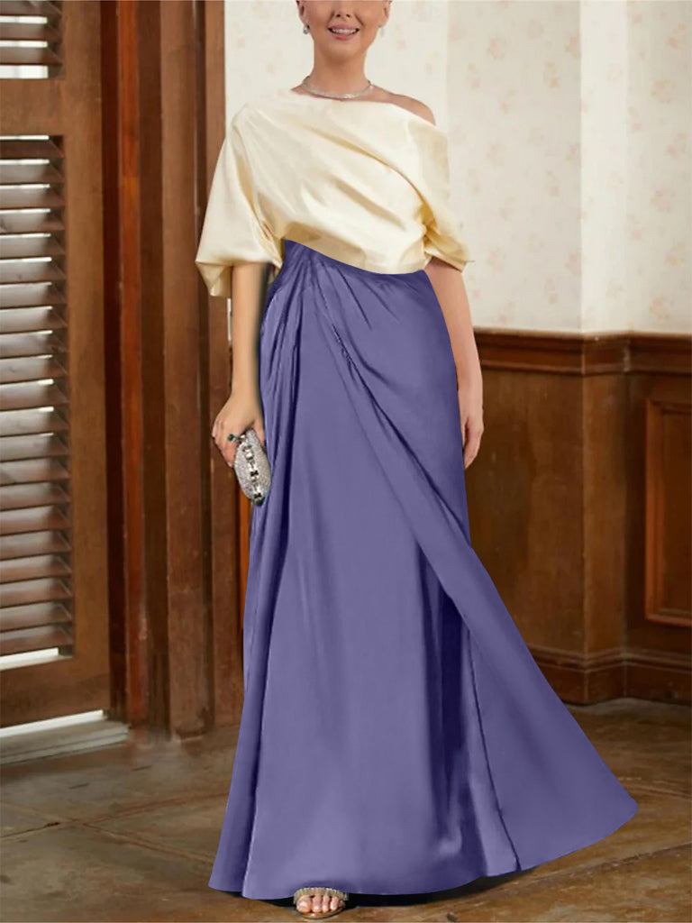 Robes de Mère de la Mariée Coupe A-Line/Princess à Demi-Manches et Col Bénitier