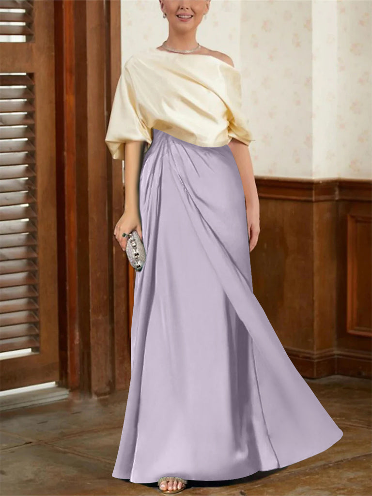 Robes de Mère de la Mariée Coupe A-Line/Princess à Demi-Manches et Col Bénitier