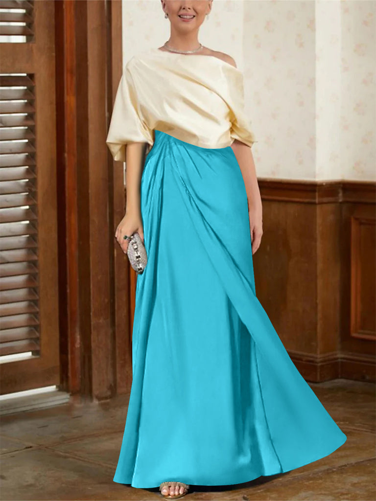 Robes de Mère de la Mariée Coupe A-Line/Princess à Demi-Manches et Col Bénitier