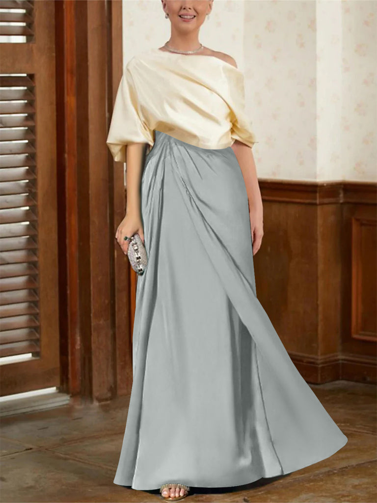 Robes de Mère de la Mariée Coupe A-Line/Princess à Demi-Manches et Col Bénitier