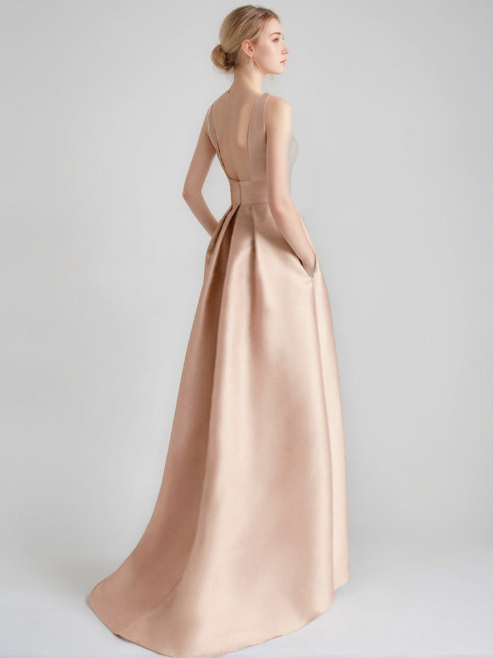 Robes De Mère De La Mariée Et Du Marié Asymétriques Sans Manches, Coupe A-Line/Princesse, Avec Appliqués Et Poche