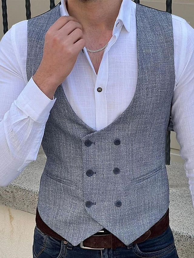 Gilet Croisé à Six Boutons pour Homme