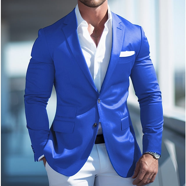 Veste Blazer à Deux Boutons à Coupe Ajustée pour Homme