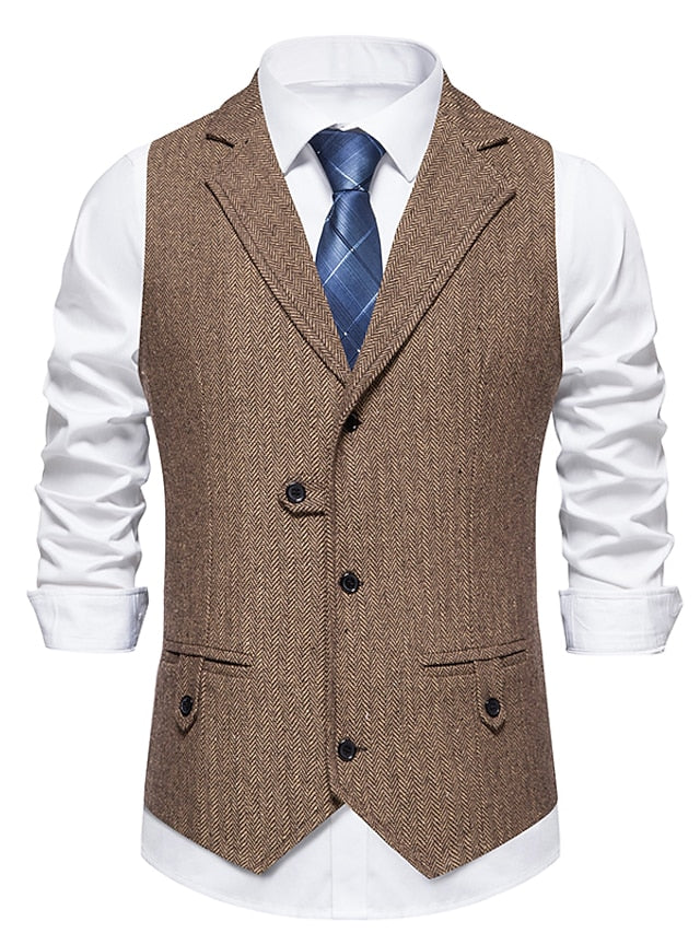 Gilet Simple Boutonnage à Trois Boutons pour Homme
