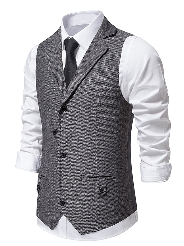 Gilet Simple Boutonnage à Trois Boutons pour Homme