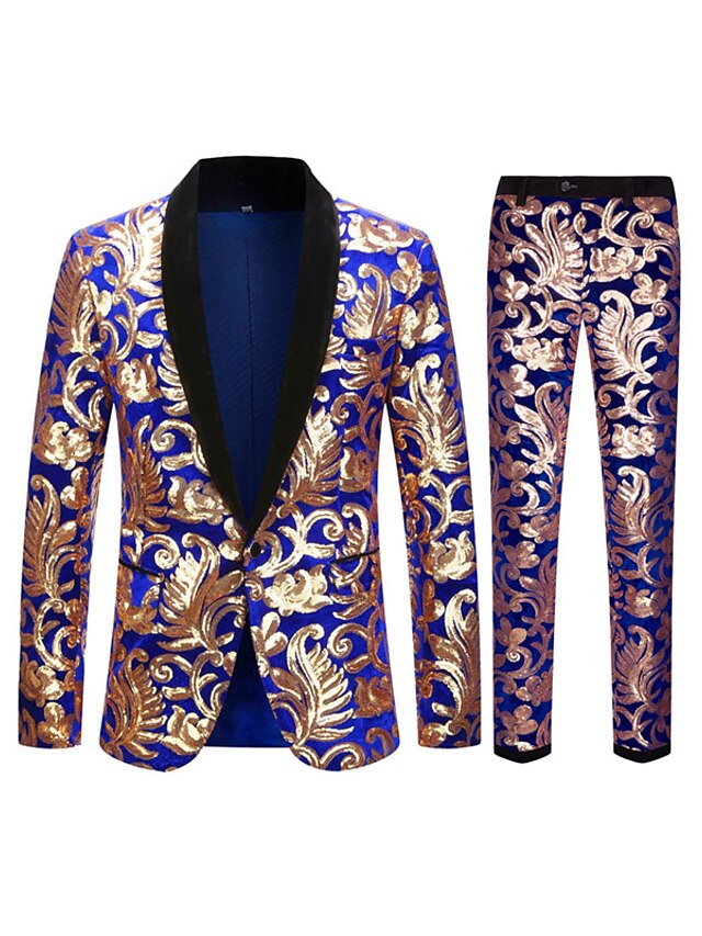 Costumes de Fête 2 Pièces à Boutonnage Simple et Coupe Standard pour Hommes
