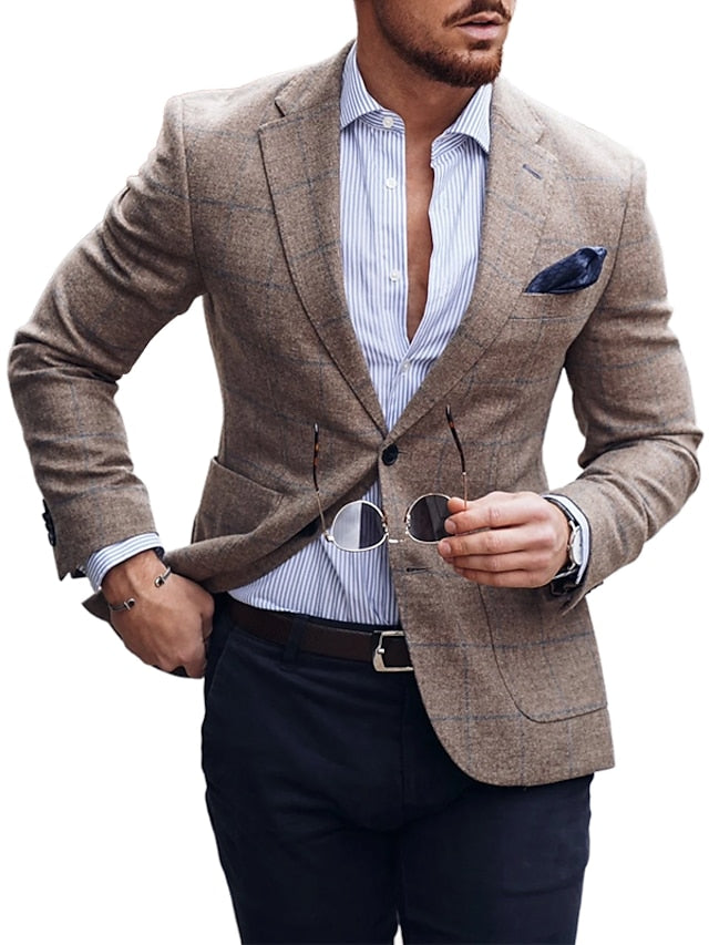 Veste à Un Bouton et Coupe Ajustée pour Homme