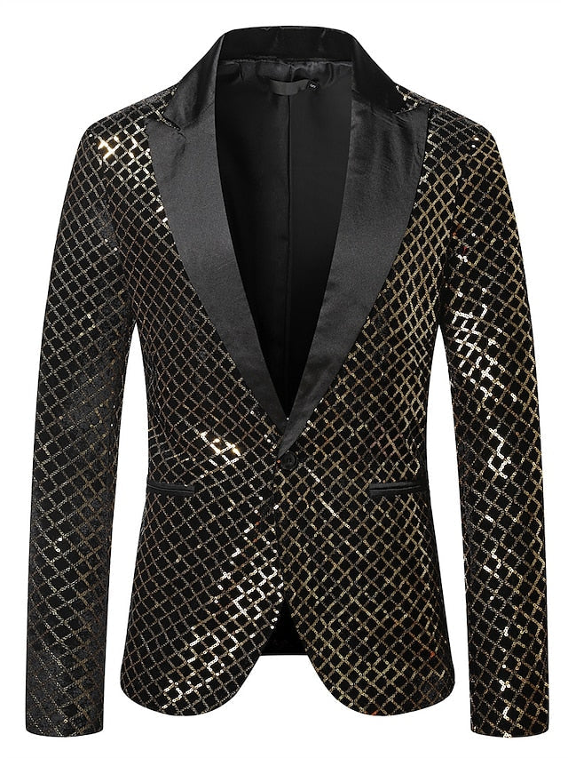 Veste Disco à Un Bouton et Coupe Ajustée pour Homme