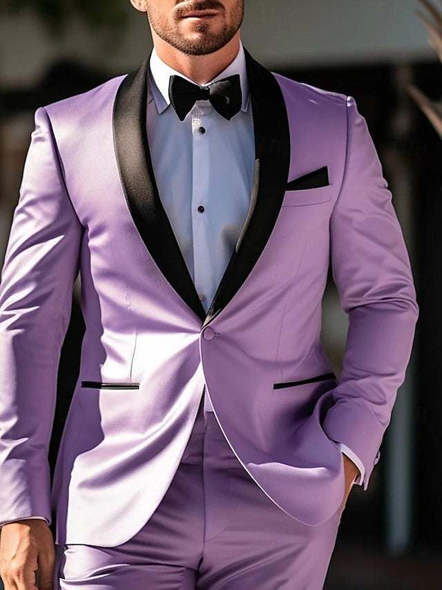 Costumes de Mariage 2 Pièces à Boutonnage Simple pour Hommes, Coupe Standard