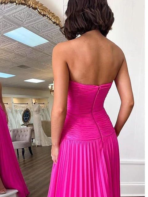 Robe de Bal Trapèze/Princesse Sans Manches, Sans Bretelles, avec Plis et Fronces