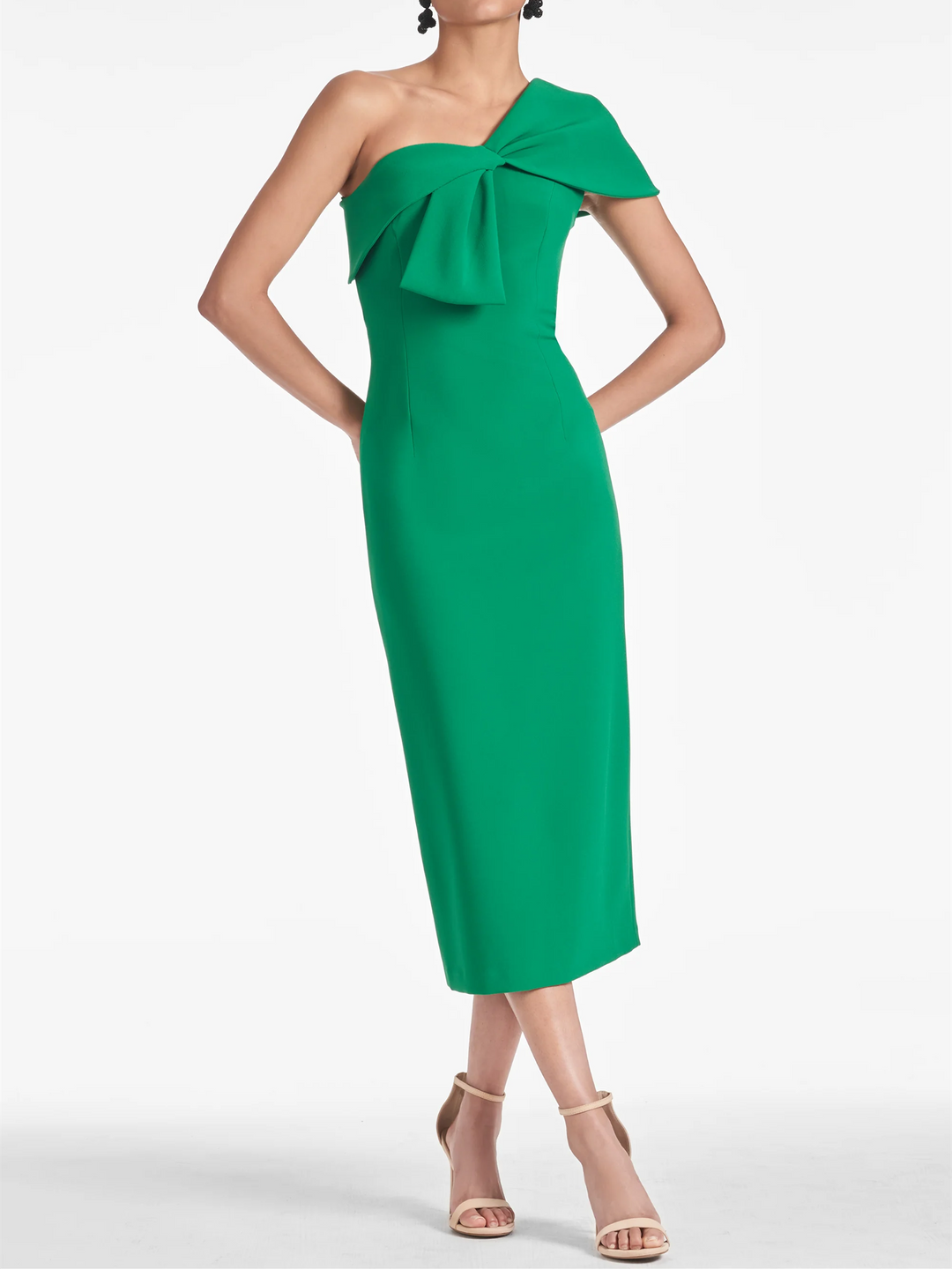 Robe de Soirée Fourreau/Colonne à Une Épaule et Longueur Thé